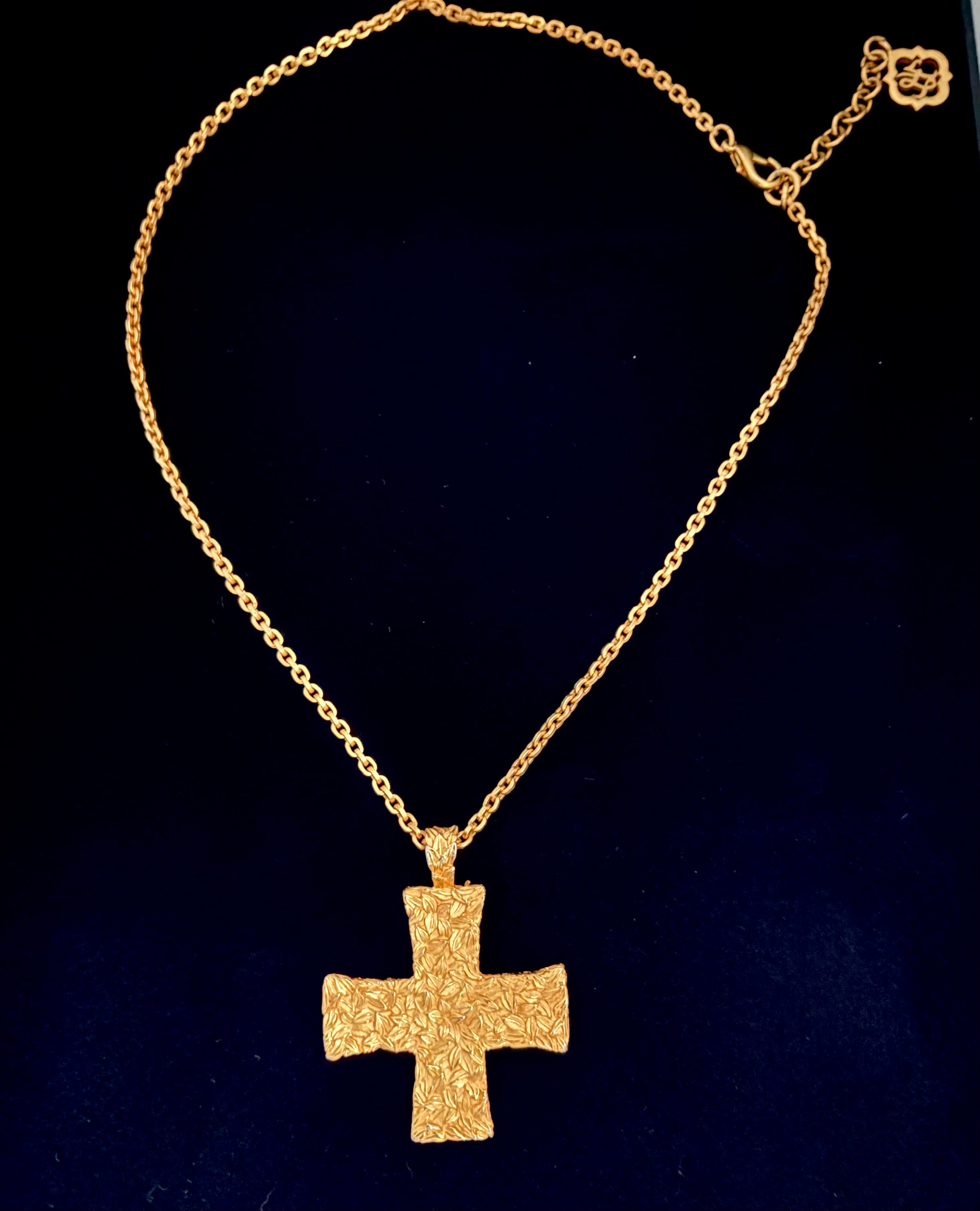 KARL LAGERFELD CROSS PENDANT NECKLACE, CIRCA 1990