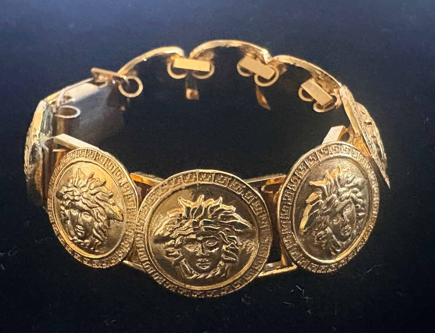 Gianni Versace Medusa Bracelet - Gold-Tone Link, 1990s