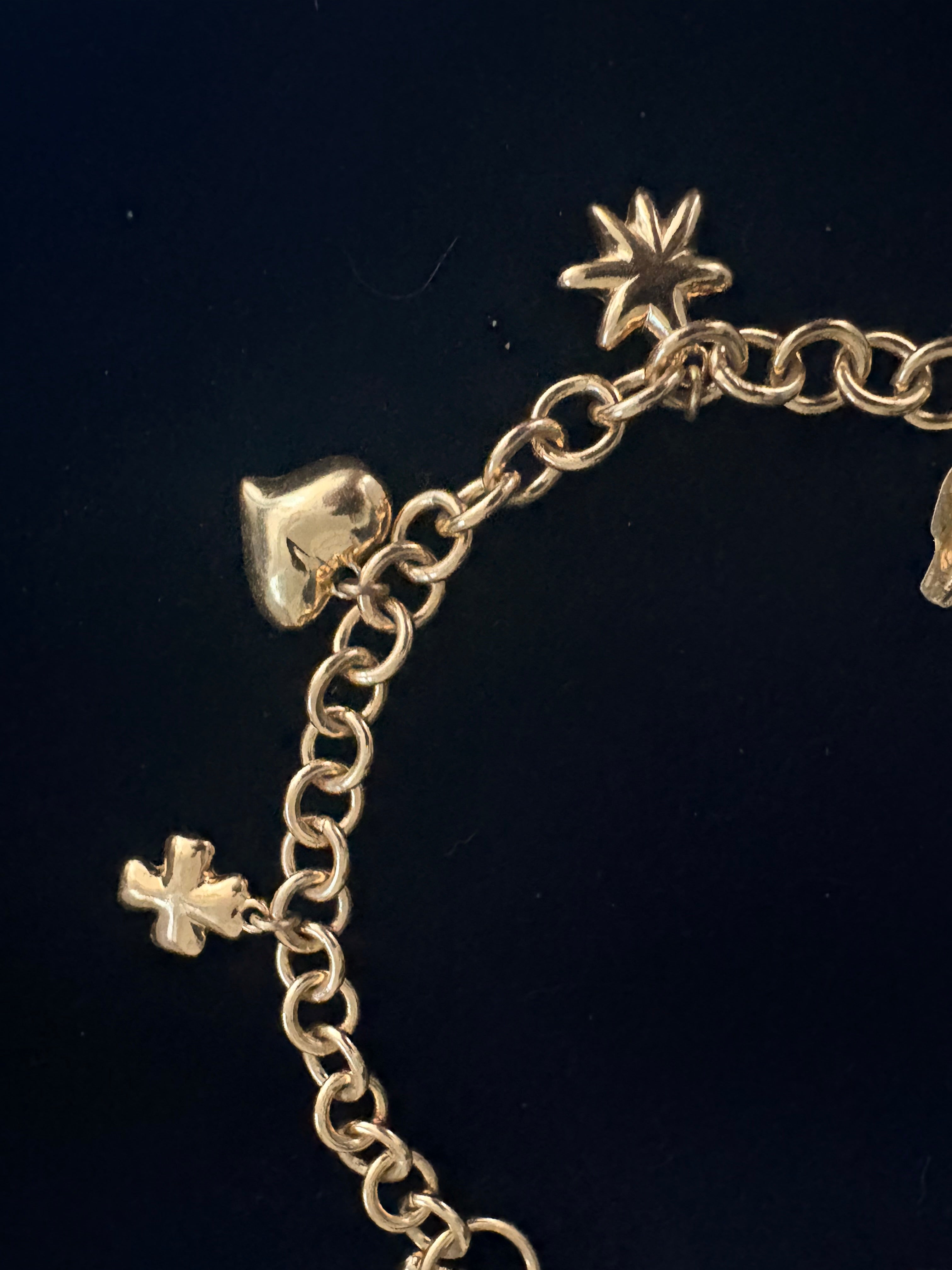Christian Lacroix Charm Choker Necklace — Hearts, Crosses and Stars, Gold-Tone, 1990s