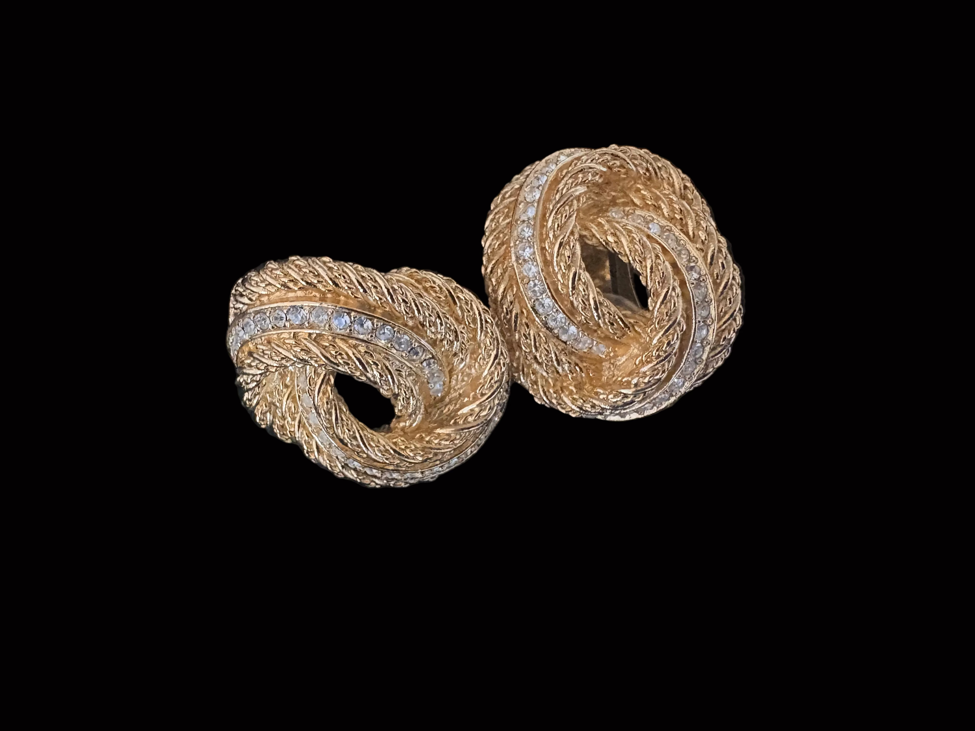 CHRISTIAN DIOR ROPE KNOT CLIP EARRINGS, 1980s