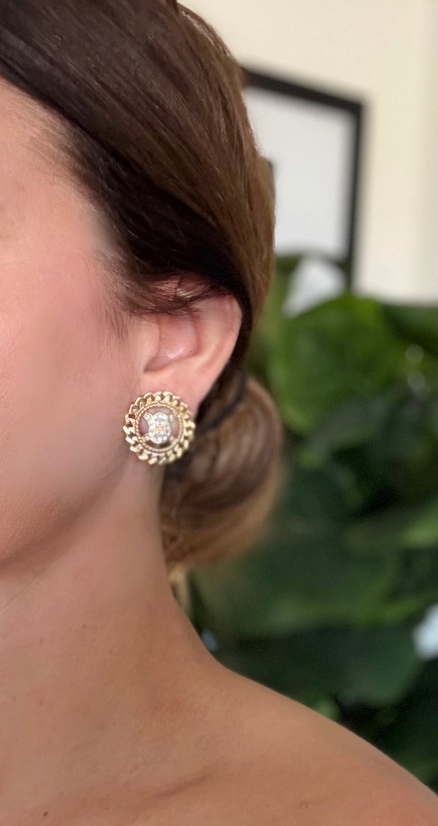 Céline Equestrian Motif Clip Earrings Made in Italy Circa late 1980s–early 1990s