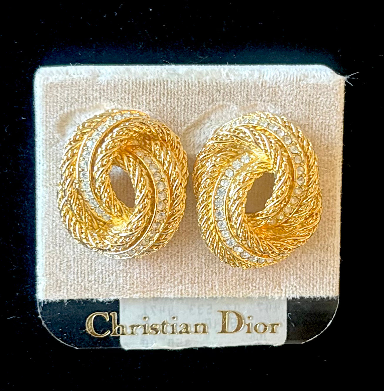 Christian Dior Rope Knot Clip Earrings, 1980s