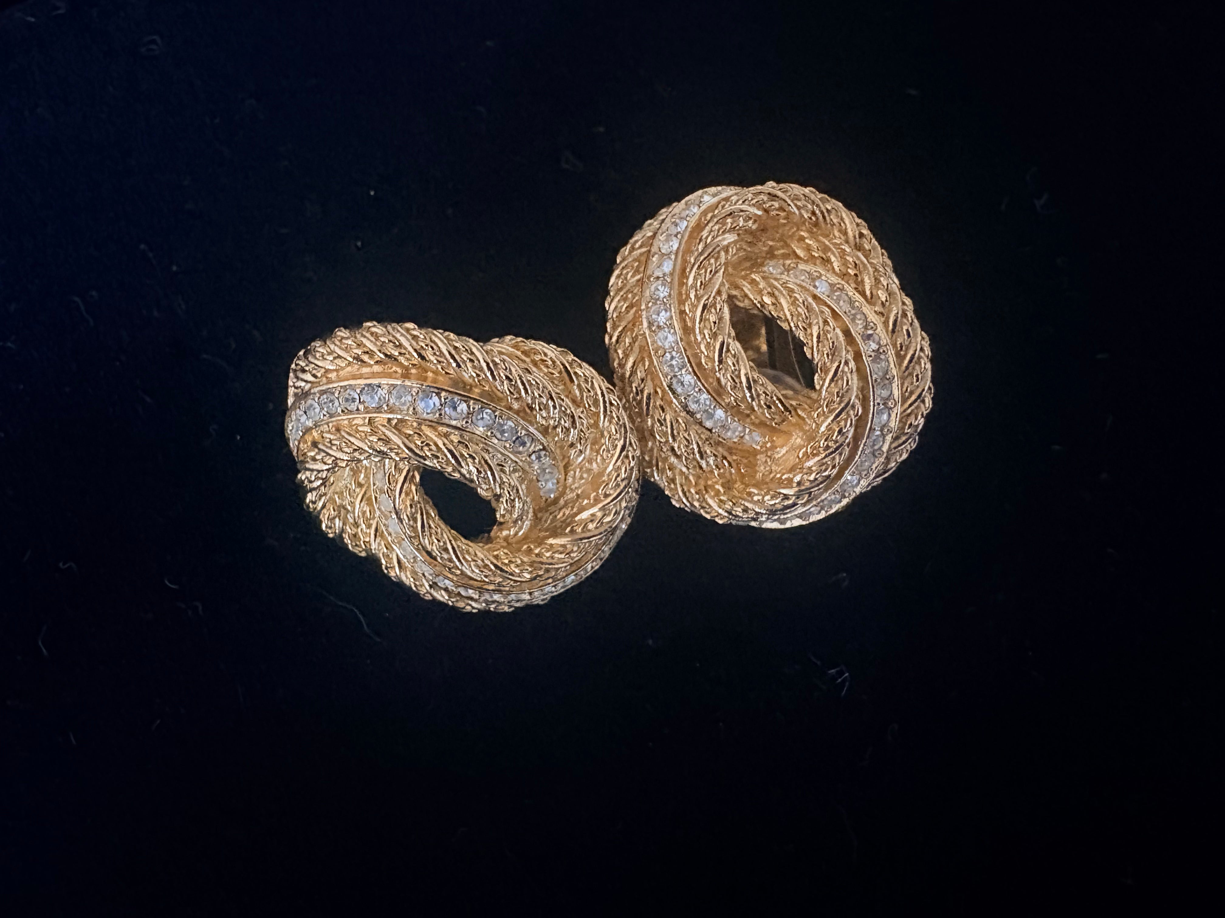 Christian Dior Rope Knot Clip Earrings, 1980s