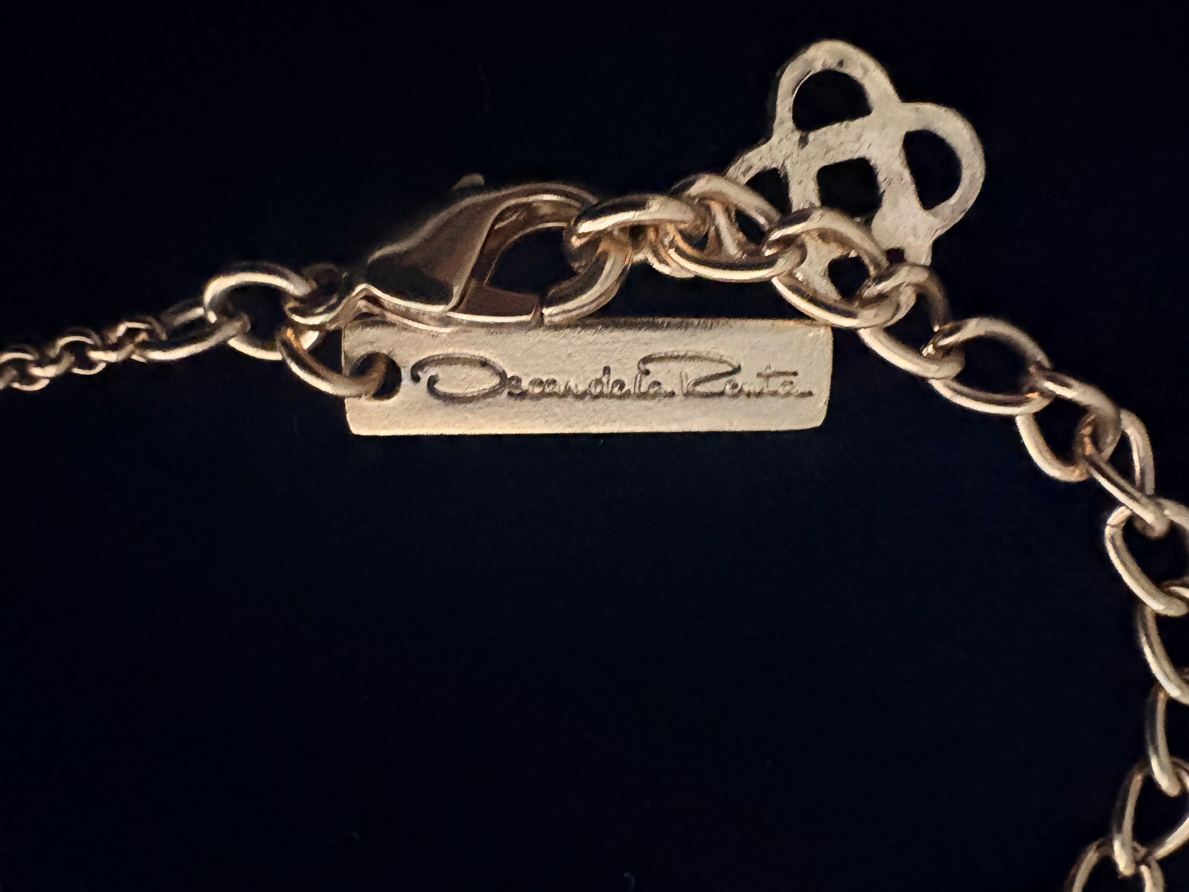 Oscar de la Renta Emerald Filigree Pendant Necklace — Maltese Cross, Late 1980s–Early 1990s